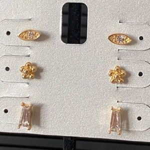 INC Gold-tone Crystal Earring Set